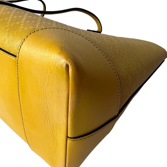 Authentic GUCCI Diamante Bright Yellow Tote Bag Handbag - Picture 8 of 14